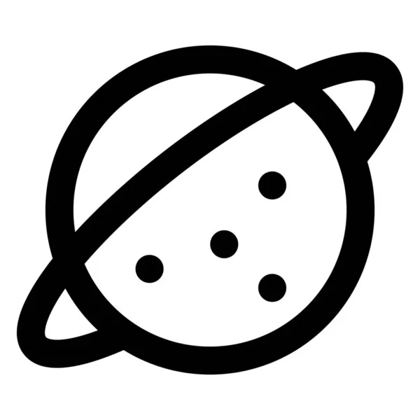 Planet Saturn Bold Vector Icon Which Can Easily Edited Modified — 스톡 벡터