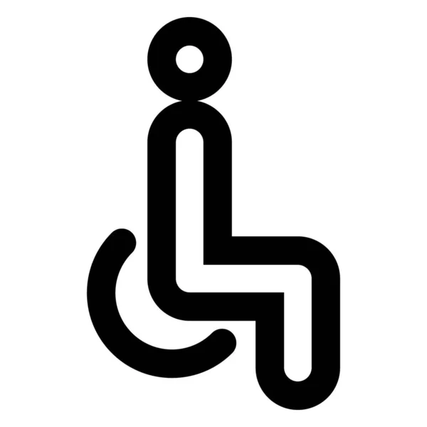 Chair Disable Bold Vector Icon Which Can Easily Edited Modified — Stok Vektör