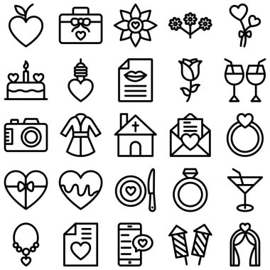 Sevgililer Günü İzole Vektör simgeleri her bir simge kolayca değiştirilebilir ya da düzenlenebilir