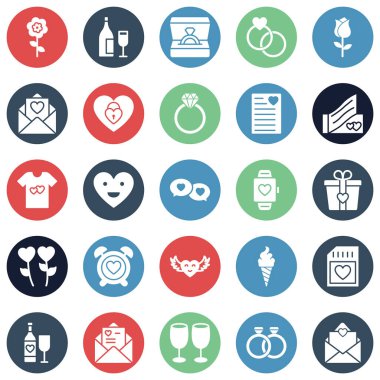 Sevgililer Günü İzole Vektör simgeleri her bir simge kolayca değiştirilebilir ya da düzenlenebilir