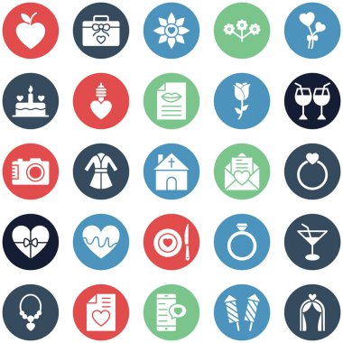 Sevgililer Günü İzole Vektör simgeleri her bir simge kolayca değiştirilebilir ya da düzenlenebilir