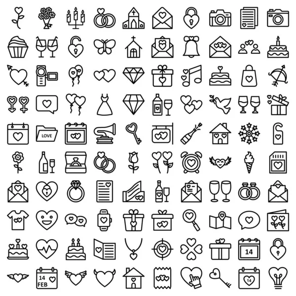 Valentine Day Isolated Vector Icons Set Every Single Icon Can — 스톡 벡터