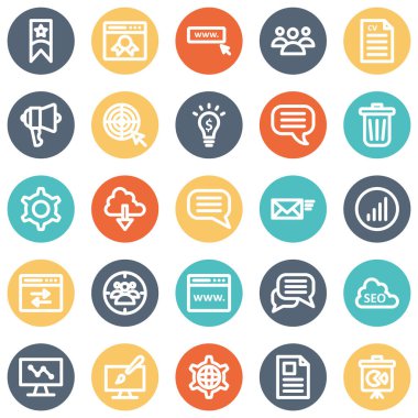 Seo ve Marketing Bold Vector ana hatları simgeleri reklam, van, ampul ve seo ve pazarlama projelerinde kullanılabilecek pek çok simge ile birlikte, her bir simge kolayca değiştirilebilir veya düzenlenebilir