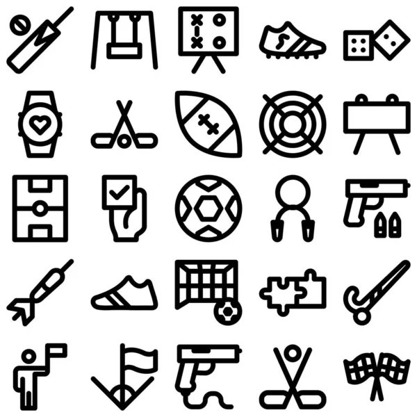 Sports Bold Outline Vector Icon Set Every Single Icon Can — 스톡 벡터