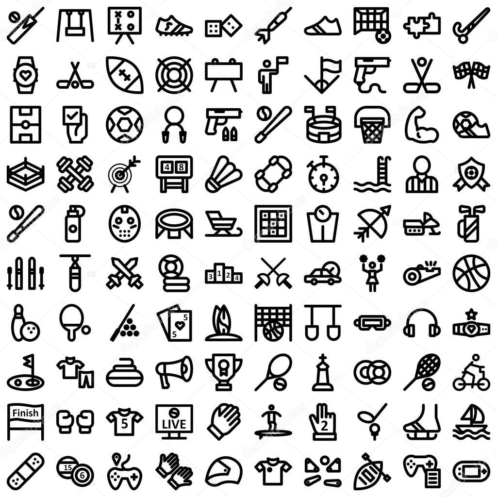 Sports bold outline vector icon set every single icon can be easily modified or edited