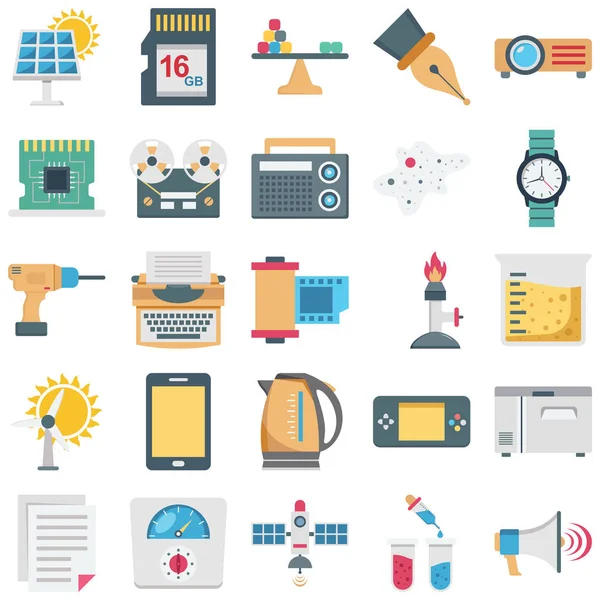 Science Technology Color Vector Icons Set Every Single Icon Can — Stock Vector