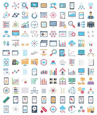 Veri Bilimi Renkli Vektör simgeleri her bir simgeyi kolaylıkla düzenleyebilir ya da düzenleyebilir.