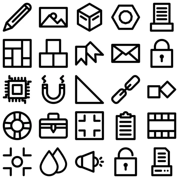 Digitale Producten Bold Outline Vector Pictogrammen Ingesteld Elk Pictogram Kan — Stockvector