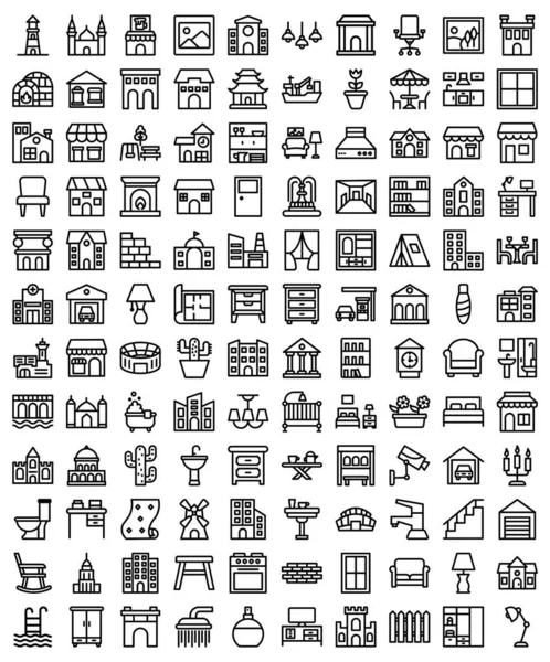 Interior Design Vector Icons Set Every Single Icon Can Easily — Stock Vector