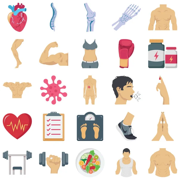 Human Body Color Illustration Vektoren Set Besteht Aus Allen Arten — Stockvektor