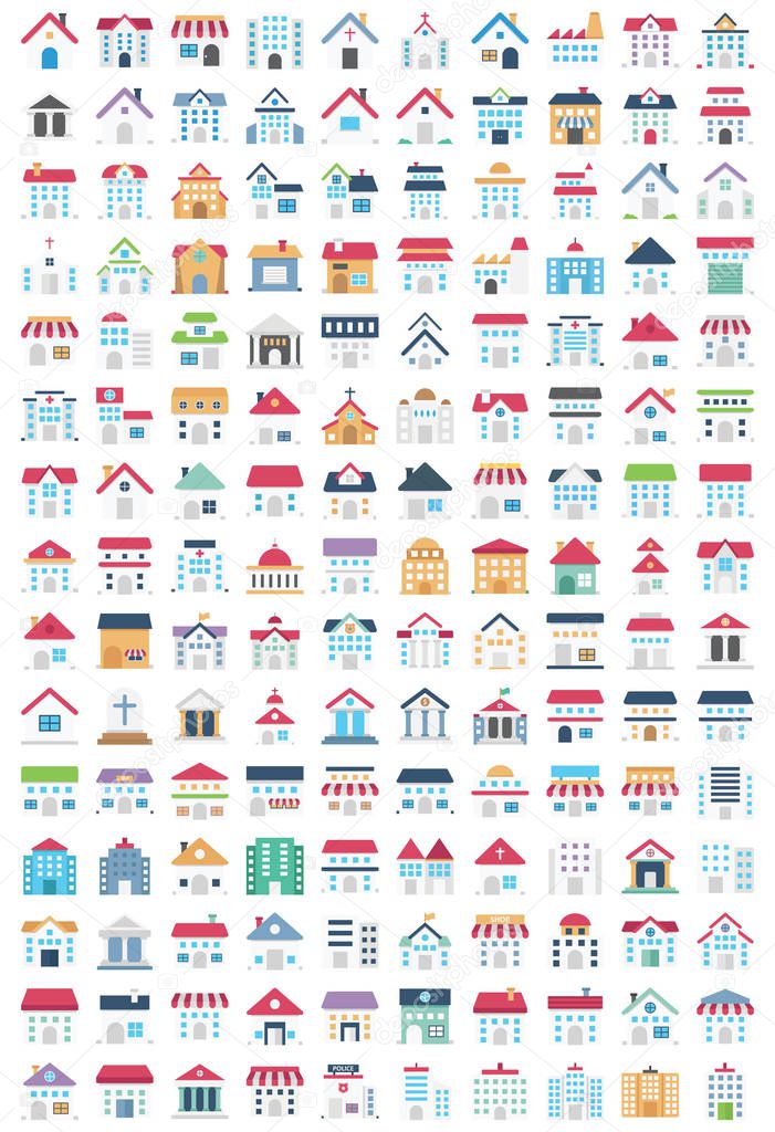 MobileHotel and Services Color Vector icons set every single icon can easily modify or edit