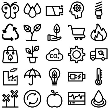   Ekoloji Kalın geri dönüşüm kalın çizgi vektör simgesi kolayca düzenleyebilirsiniz