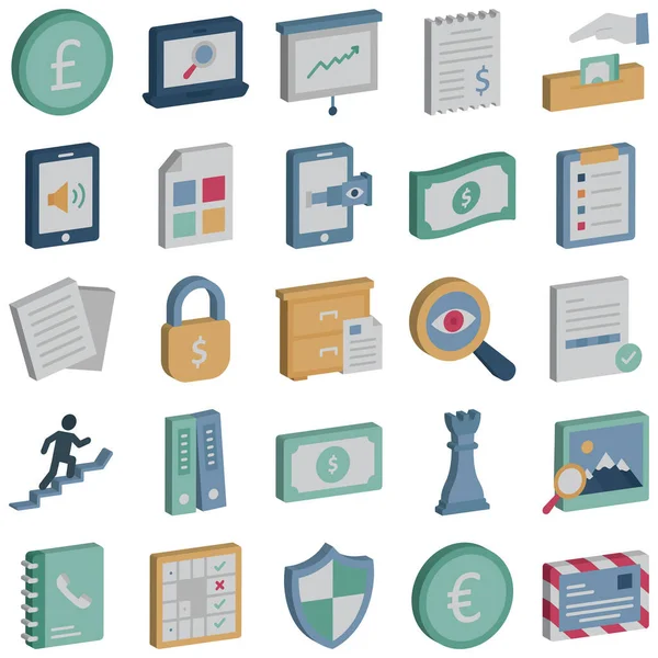 Global Business Isometric Vector Icons Set Every Single Icon Can — Stock Vector