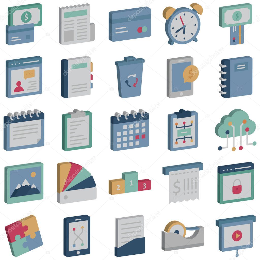 Global Business Isometric Vector icons set every single icon can easily modify or edit