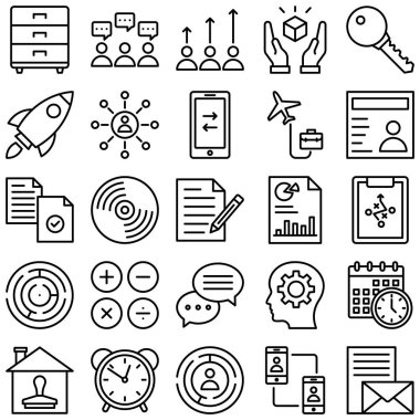 Global Business Isolated Vector icons set every single icon can be easily modify or edit clipart
