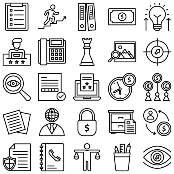 Global Business Isolated Vector Pictogrammen Ingesteld Elk Pictogram Kan Gemakkelijk — Stockvector