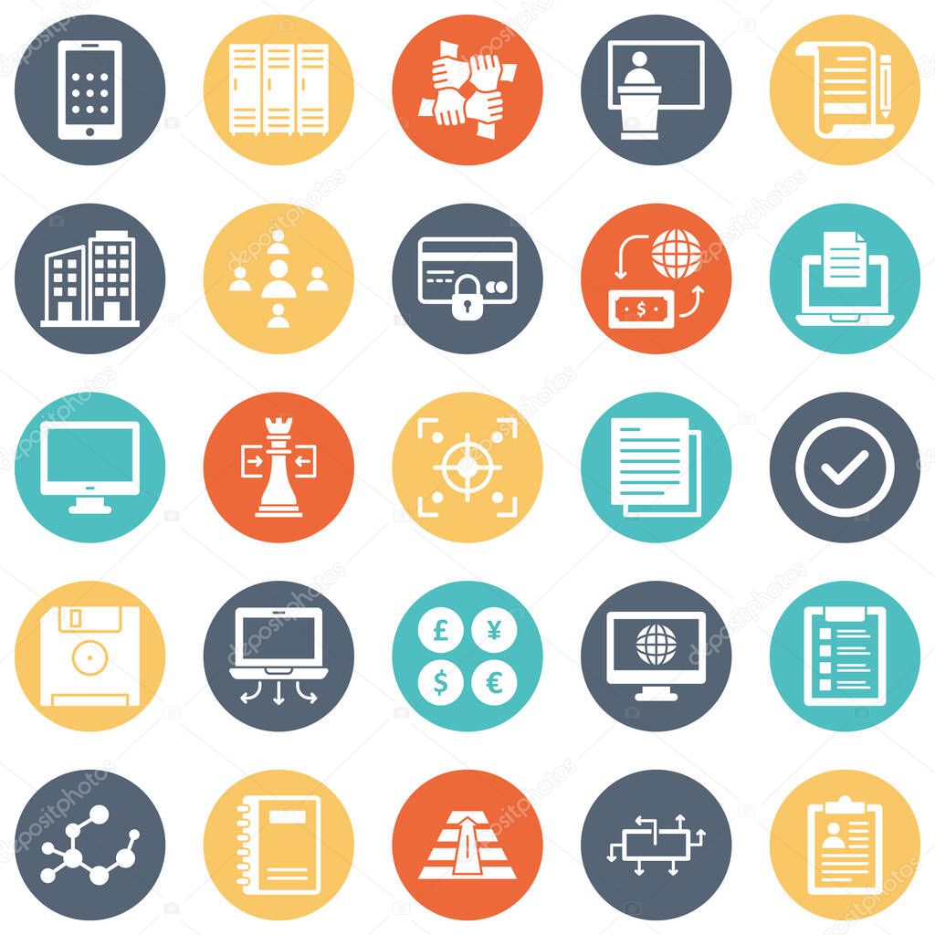 Global Business Isolated Vector icons set every single icon can be easily modify or edit