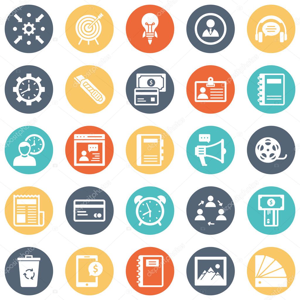 Global Business Isolated Vector icons set every single icon can be easily modify or edit