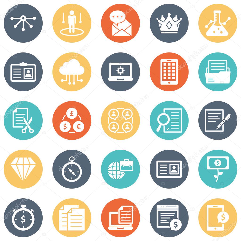 Global Business Isolated Vector icons set every single icon can be easily modify or edit