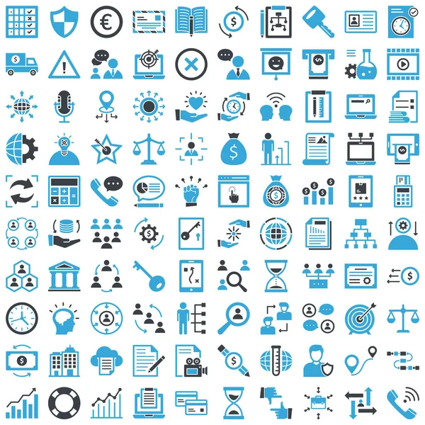 Global Business Isolated Vector Icons Set Every Single Icon Can — Stock Vector