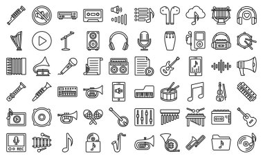 Çokluortam ve Müzik Satırı biçim vektör simgeleri her bir simgeyi kolaylıkla düzenleyebilir ya da düzenleyebilir 