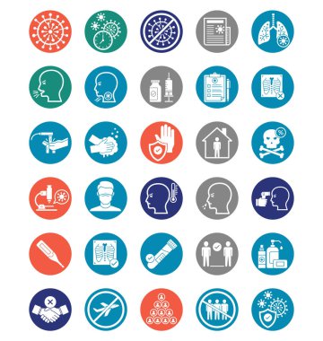 Coronavirus Vektör simgeleri her simgeyi kolayca düzenlenebilir ya da değiştirilebilir 