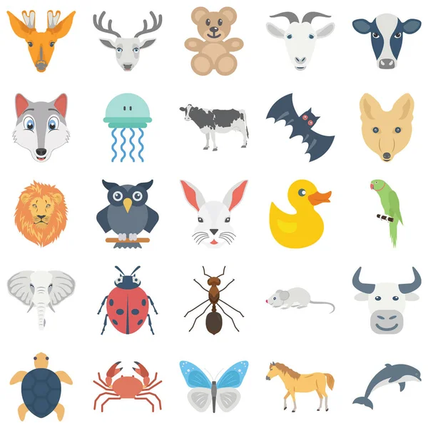 Paquete Iconos Aves Vectores Animales Que Puede Modificar Editar Fácilmente — Archivo Imágenes Vectoriales