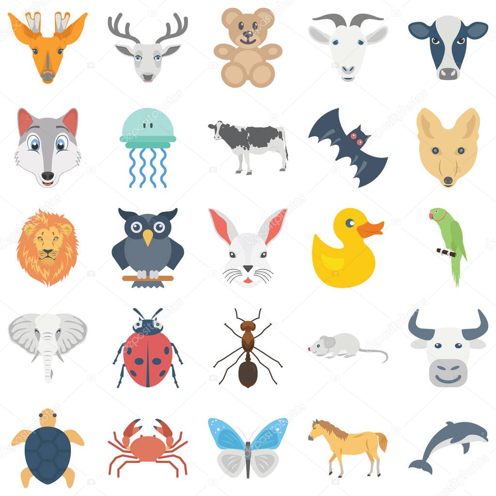 Bird and Animal Vector icons pack which can easily modify or edit
