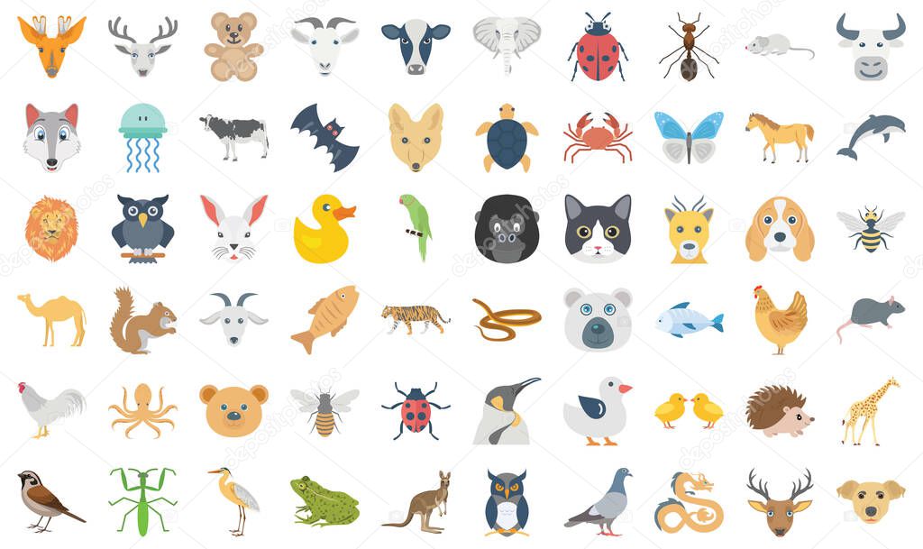 Bird and Animal Vector icons pack which can easily modify or edit