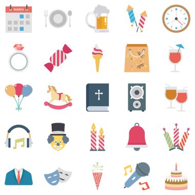 Kolayca simgeyi düzenleyebilen ve düzenleyebilen Parti Anc Kutlama Vektörü Simgesi 