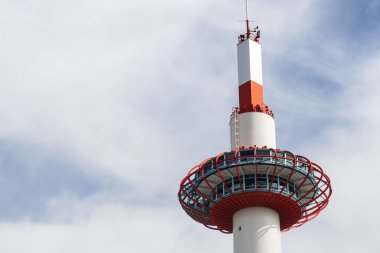 Kyoto, Japonya - 09 Ekim 2016: Kyoto Tower Kyoto s ile görüntülendi