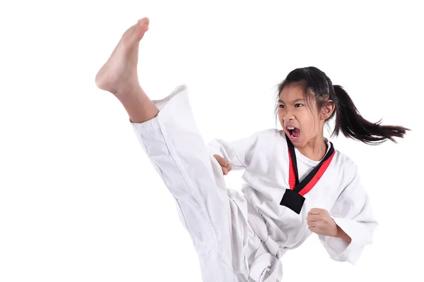 亚洲跆拳道女孩上与背景. — 图库照片