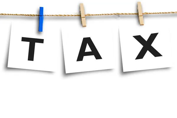 Steuerbotschaft auf Plakatpapier mit weißem Hintergrund — Stockfoto