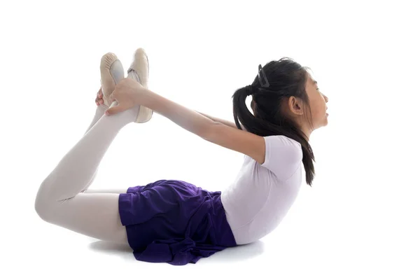 Asiática ballet chica en blanco fondo — Foto de Stock