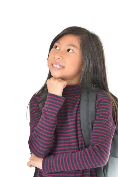 Portrait of cute girl on white background — Stock Photo, Image