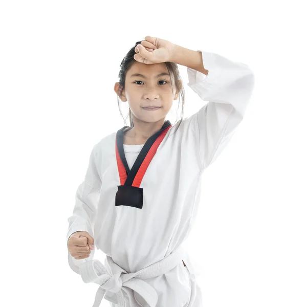 Asiatic taekwondo fata pe cu fundal . — Fotografie, imagine de stoc