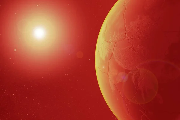 Apocalypse, Armageddon, dead planet earth scorched by the sun,3D render,Elements of this image are furnished by NASA