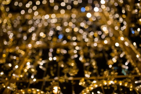 Noel Işıklarının Deseni Bulanık Bokeh Teki Tatil Işıklarının Arka Planı — Stok fotoğraf