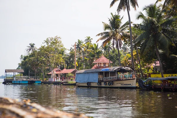 Alapuzha Kerala Indie Února2019 Radostný Člun Hausbót Říčních Kanálech Allapuzhy — Stock fotografie