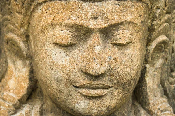 Açık Hava Asya Bilgeliği Heykeli Meditasyon Rahatlama Tapınağı Dekorasyonu — Stok fotoğraf