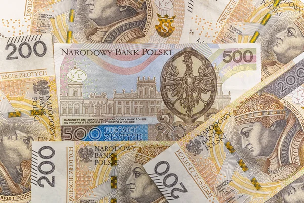 Face Arrière Rare Billet 500 Pln Polonais Situant Entre 200 — Photo