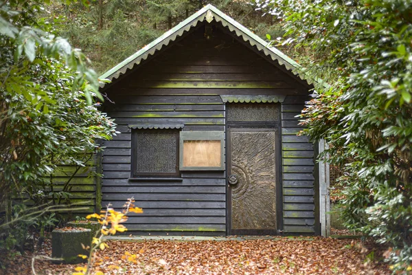 Wooden Old House Woods Autumn Scenery Shelter Woods — Stock Photo, Image