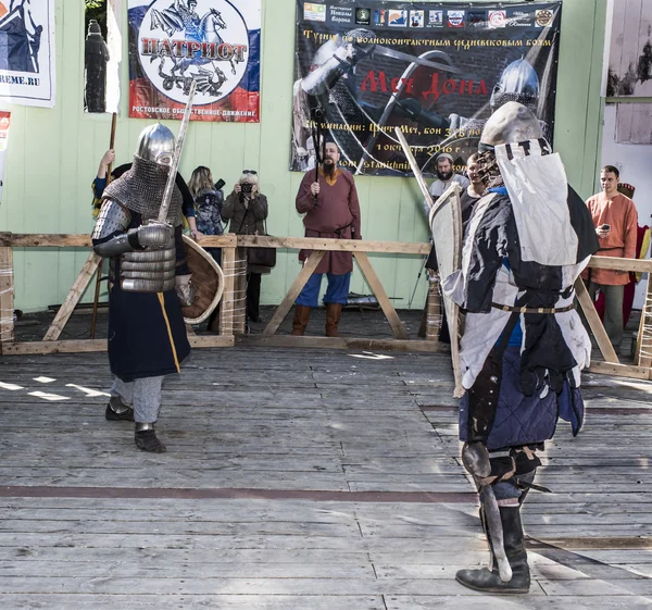 Fight knights in the arena of the park W. Cherevichkin — Stock Photo, Image