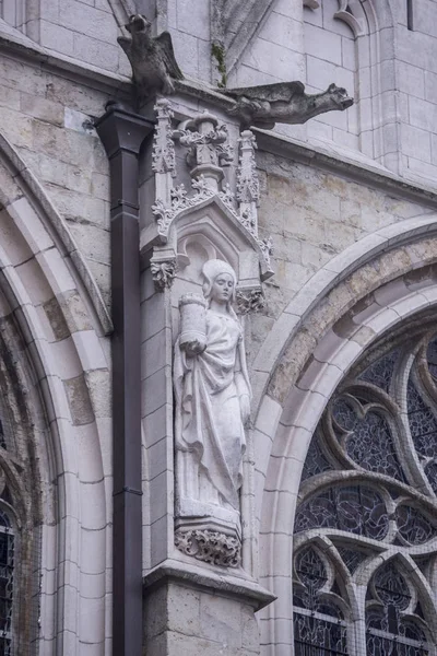 Notre Dame du Sablon.The first chapel was built here in the ear — Stock Photo, Image