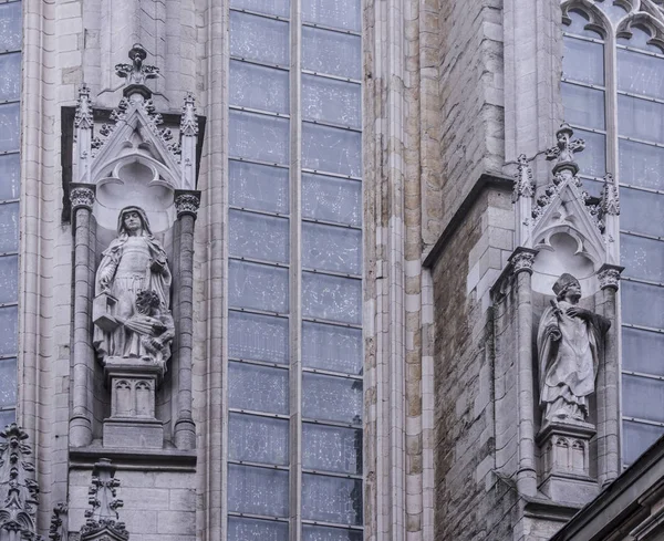 Notre Dame du Sablon.The first chapel was built here in the ea — Stock Photo, Image