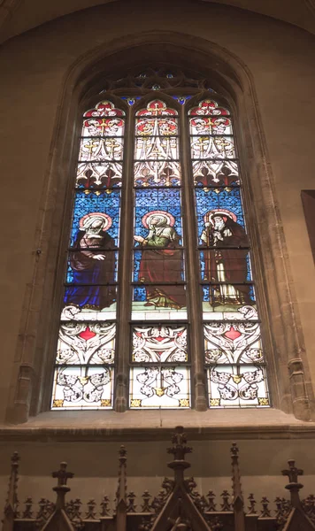 Notre-Dame Chatnedral. Janela colorida — Fotografia de Stock