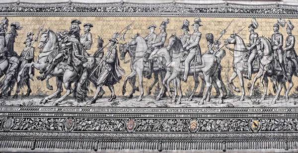 "Procession of the princes" - a wall tile panel made of Meisse — Stock Photo, Image