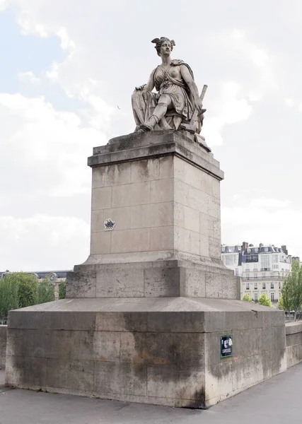 Charles Marville, allegorische sculptuur van industrie op de bridg — Stockfoto