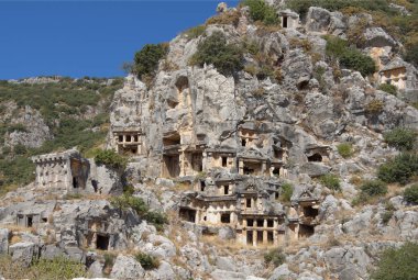   Myra Lycia.The mezar oyulmuş bir antik Yunan şehir oldu 