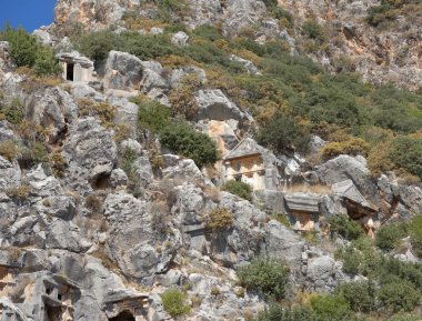   Myra Lycia.The mezar oyulmuş bir antik Yunan şehir oldu 